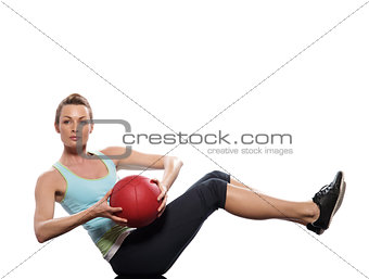 woman holding fitness ball Worrkout Posture exercise