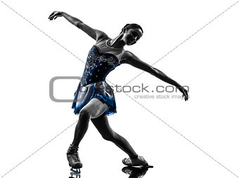 woman ice skater skating silhouette