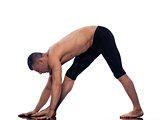 Man yoga Parsvottanasana stretching posture
