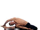 Man yoga Parivrtta Janu Sirsasana Revolved Head-Knee Pose