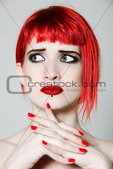 Funny & sexy expressive redhead girl
