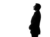 silhouette  man  profile serious looking up