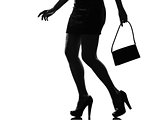 stylish silhouette woman legs walking