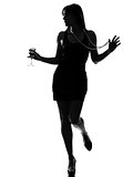 stylish silhouette   woman partying drinking  cocktail