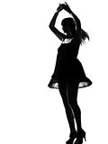 stylish silhouette woman dancing happy