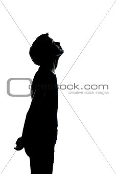 one young teenager boy or girl silhouette