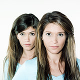 twin sisters woman portrait