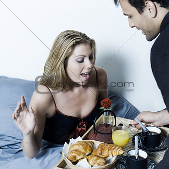 romantic breakfast in bed