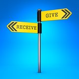 Receive or Give. Concept of Choice.