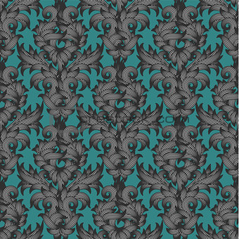 Seamless Damascus grey pattern, vector Eps10 illustration.