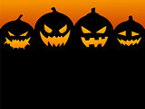 Halloween Party Background with Pumpkins