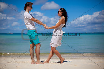 Romantic couple at tropical beach