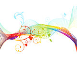 abstract colorful rainbow floral wave background