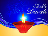 abstract diwali background with deepak 