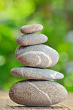 Stack of Stones on a wooden table