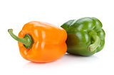 Orange and green bell peppers