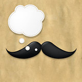 Moustaches On Old Paper And Speech Bubble