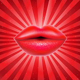 Red Lips With Sunburst