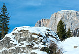 Beautiful winter rocky mountain landscape.
