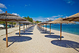 Island of Vir beach umbrellas