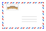 envelope and postage stamp vector