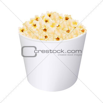 Popcorn In White Cardboard Box