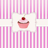 Vintage Label With Cupcake