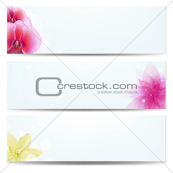 Banners Set With Orchids