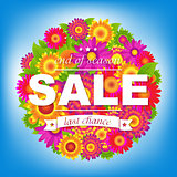 Color Sale Poster With Flowers