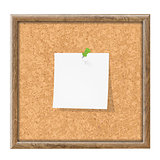 Cork Board With Blank Note Paper