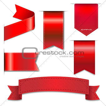 Red Web Ribbons Set