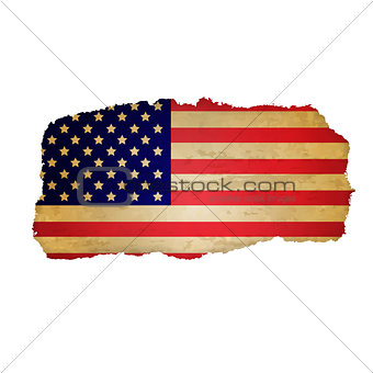 Usa Flag With Rip Paper