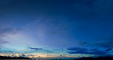 Sky above the tropical sea harbor - panorama