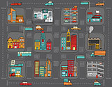 Colorful cartoon city map