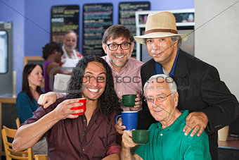 Diverse Group with Coffee Mugs