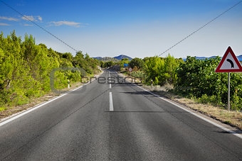 Curved road in the mountain