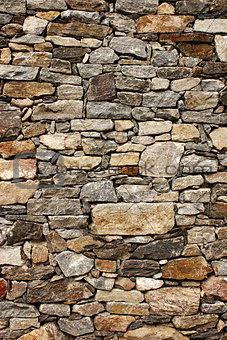 Medieval wall of stone blocks