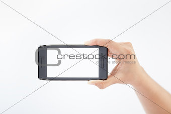 Mobile smart phone in hand