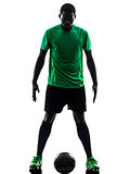 african man soccer player  standing silhouette