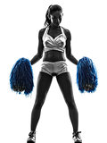 young woman cheerleader cheerleading  silhouette