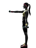 woman exercising fitness workout weight training silhouette