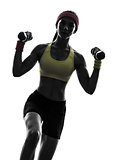 woman exercising fitness workout  weight training silhouette