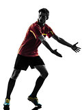 one man soccer player  complaining silhouette