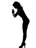 silhouette woman saluting greeting
