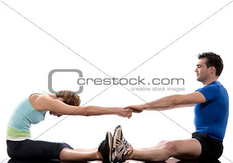 man and woman, a couple exercising workout Body Building Exercis