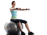 woman fitness ball Workout Posture weigth training
