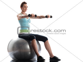 woman fitness ball Workout Posture weigth training