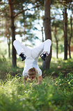 Asana pose in the forest