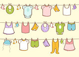 Cute hand drawn baby clothes