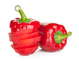 Sliced ripe red bell pepper